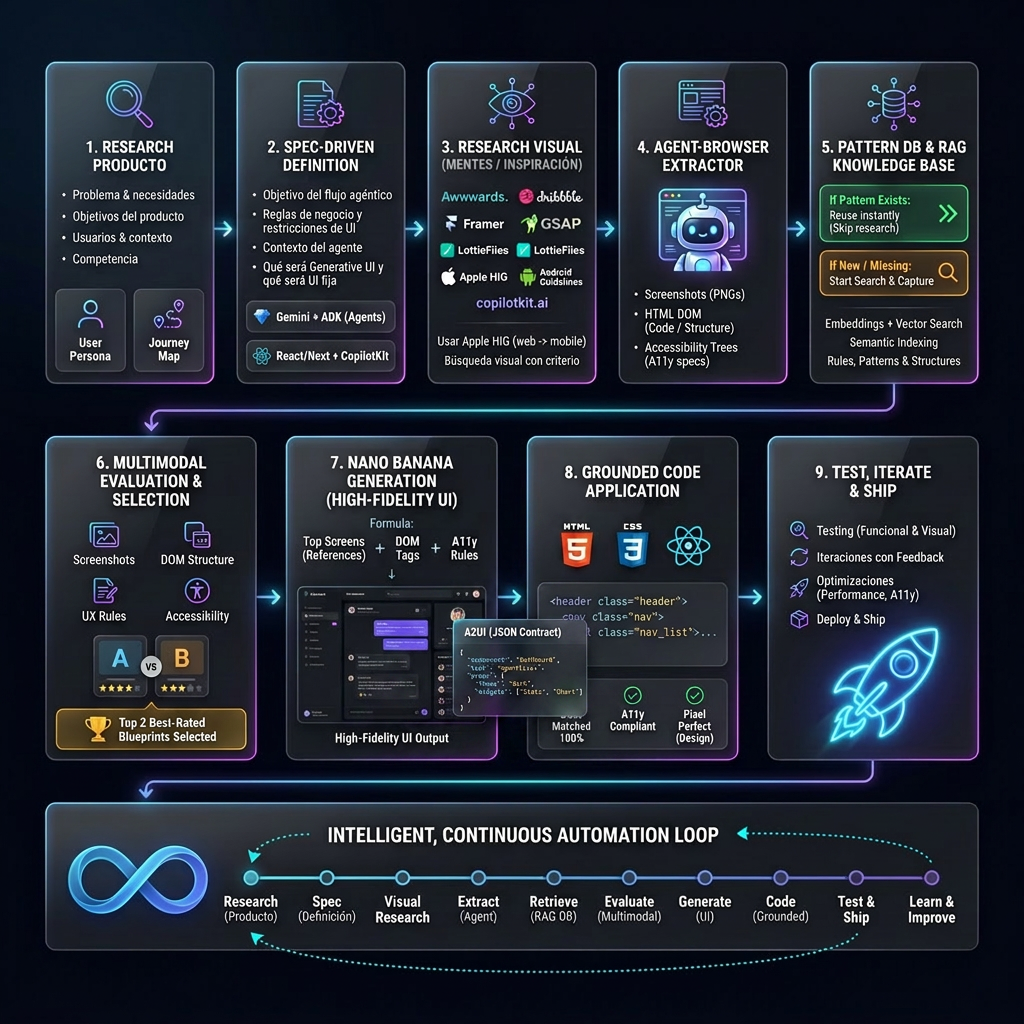 Spec-Driven AI UI Design Pipeline Workflow Diagram